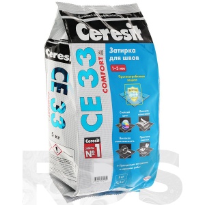 Затирка Ceresit СЕ 33 для узких швов, цвет - жасмин (5кг) - фото