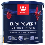 Краска водоэмульсионная EURO 7 POWER матовая (база C), Tikkurila (2,7л) - фото