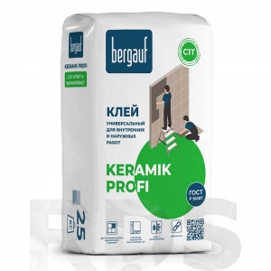 Клей универсальный плиточный  C1 BERGAUF "Keramik Profi" ,25кг (56шт/под) - фото 2