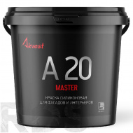 Краска фасадная силиконовая АКВЕСТ-20 Мастер, супербелая, матовая, 45 кг - фото