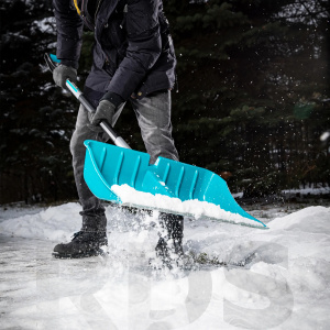 Лопата для уборки снега пластиковая LUXE, 540х375х1520мм, стальной черенок // Palisad