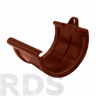 Соединитель желоба на резиновых уплотнителях ПВХ, Д=125 мм, коричневый, "Murol" - фото