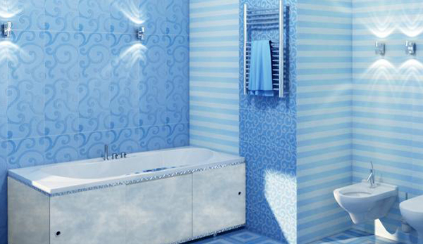 Декор ванной комнаты панелями ПВХ с офсетной печатью