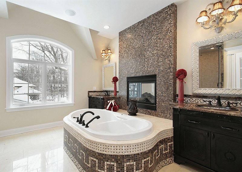 Мозаика в ванной комнате - фото