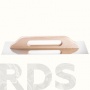 Гладилка швейцарская, серия *43*, нержавеющая сталь, деревянная ручка, размер 48x13см, зубчатая, полукруг, HARDY /0800-434811 - фото