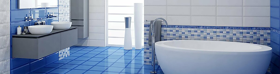 Ванная комната в лазурных и голубых тонах