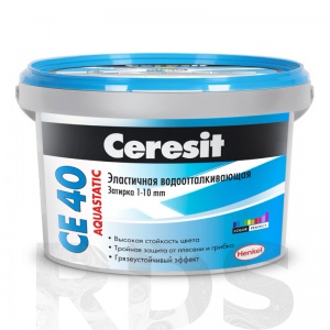 Затирка эластичная водоотталкивающая для швов Ceresit СЕ 40, 2кг (серо-голубой) - фото