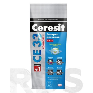 Затирка Ceresit СЕ 33 для узких швов, графит (2кг) - фото