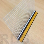 Профиль примыкания к окну с сеткой 6 мм, 2,5м Е / RAL 8017 (темный орех/коричневый) - фото