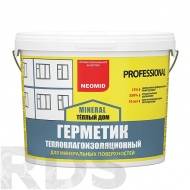 Герметик акриловый серый "Тёплый дом Mineral Proffesional", 15 кг, Neomid - фото