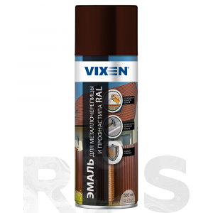 Эмаль для металлочерепицы и профнастила, шоколадно-коричневый, флакон с кисточкой 10мл, (RAL 8017) "VIXEN"/ VX-88017 - фото