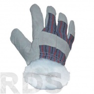 Перчатки «Ангара» спилковые, комбинированные, утепленные, зимние - фото