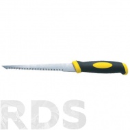 Ножовка по гипсокартону, 150 мм, шаг зуба 3,5мм, двухкомпонентная ручка, "888" /6554150 - фото
