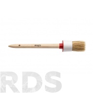 Кисть круглая, №10 (40мм), натуральная щетина, деревянная ручка, стандарт, "HOGER"/1010040 - фото