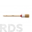 Кисть круглая, №12 (45мм), натуральная щетина, деревянная ручка, стандарт, "HOGER"/1010045 - фото