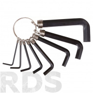 Ключи имбусовые, 1,5-6 мм, HEX, 8 шт., углеродистая сталь - фото