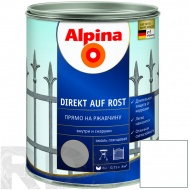Эмаль Alpina DIREKT AUF ROST, белая, 0,75л - фото