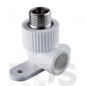 Угол ПП комбинированный с креплением 20 x 1/2'' НР - фото Угол ПП комбинированный с креплением 20 x 1/2'' НР - фото