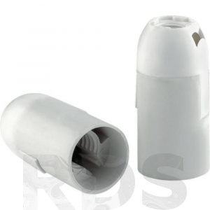 Патрон Е14 подвесной, термостойкий пластик, белый - фото