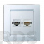 Hозетка компьютерная/телефонная под коннектор RJ 11 и RJ 45  Simon - фото
