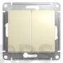 Переключатель 2-х клавишный Glossa бежевый GSL000265 Schneider Electric - фото