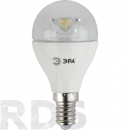 Лампа светодиодная ЭРА P45 Clear, 7Вт, теплый свет, E14 - фото