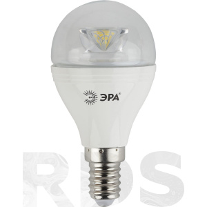 Лампа светодиодная ЭРА P45 Clear, 7Вт, нейтральный белый свет, E14 - фото