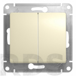 Выключатель 2-х клавишный Glossa бежевый GSL000251 Schneider Electric - фото