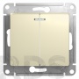 Выключатель 2-х клавишный с подсветкой Glossa бежевый GSL000253 Schneider Electric - фото