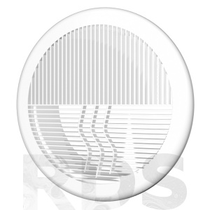 Решетка вентиляционная круглая D164, приточно-вытяжная с фланцем D125 - фото