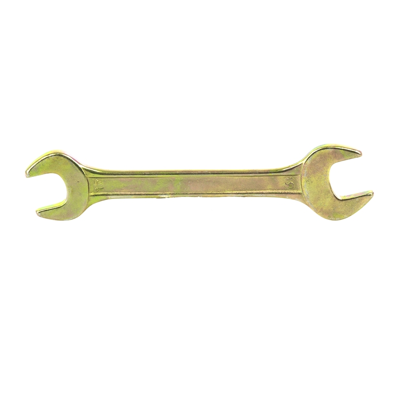 Ключ рожковый, 17x19 мм, желтый цинк, 