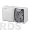 Блок розетка+выключатель IP54,16AX(10AX)-250В, белый - фото