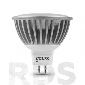 Лампа светодиодная Gauss MR16, 4Вт, теплый свет, GU5.3 - фото
