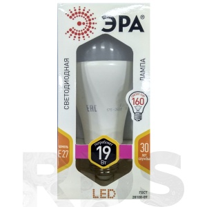 Лампа светодиодная ЭРА A65, 19Вт, теплый свет, E27 - фото