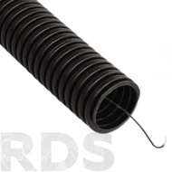 Труба гофрированная ПНД с протяж. d16мм (100м), черная - фото