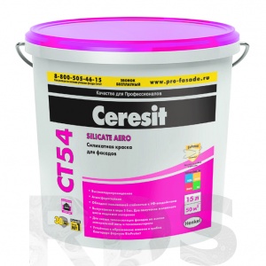 Силикатная краска Ceresit CT54, 15л - фото