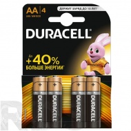 Батарейка AA (LR06) "Duracell" Basic, 4шт/уп - фото