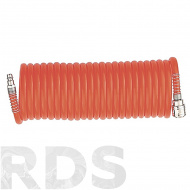 Шланг спиральный, воздушный, 10 м, 8 х 12 мм, 18 бар, быстросъемное соединение, "STELS"  /57015 - фото