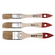 Набор флейцевых кистей с деревянными ручками и натуральной щетиной: ширина 20, 25, 35 мм - фото