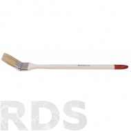 Кисть радиаторная 50 мм натуральная щетина, нержавеющий обжим, деревянная ручка - фото