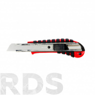 Нож, 18 мм, выдвижное лезвие, металлическая направляющая, двухкомпонентный корпус, "MATRIX" /78938 - фото