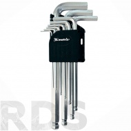 Ключи имбусовые, 1,5-10 мм, HEX, CrV, 9 шт., удлиненные "MATRIX" - фото