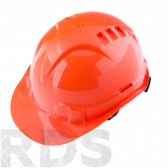 Каска защитная, оранжевая, с храповым механизмом, "СИБРТЕХ" - фото