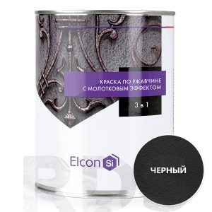 Кузнечная краска Elcon Smith с молотковым эффектом, черная, 0,8 кг - фото