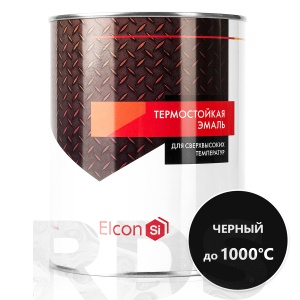 Термостойкая эмаль Elcon (до 1000 градуcов), черная, 0,8кг - фото