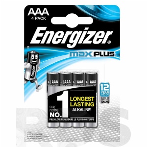 Батарейка AAA (LR03) "Energizer Max Plus", 4шт/уп - фото
