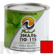 Эмаль красная 1,9 кг. ПФ-115 "NOVOCOLOR" / ГОСТ 6465-76 - фото