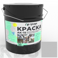 Эмаль для бетонных полов "АК-15" серая, износостойкая, акриловая 30 кг. (22шт/пал.) /Грида/ - фото