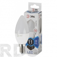 Лампа светодиодная ЭРА B35, 11Вт, нейтральный белый свет, E14 - фото