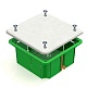 Распаячная коробка СП 115х115х45мм, крышка, метал. лапки, IP20, инд. штрихкод, TDM - фото
